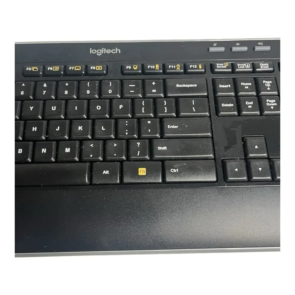 Logitech K520 Wireless Keyboard NO RECEIVER Black & M510 Mouse & Receiver **READ